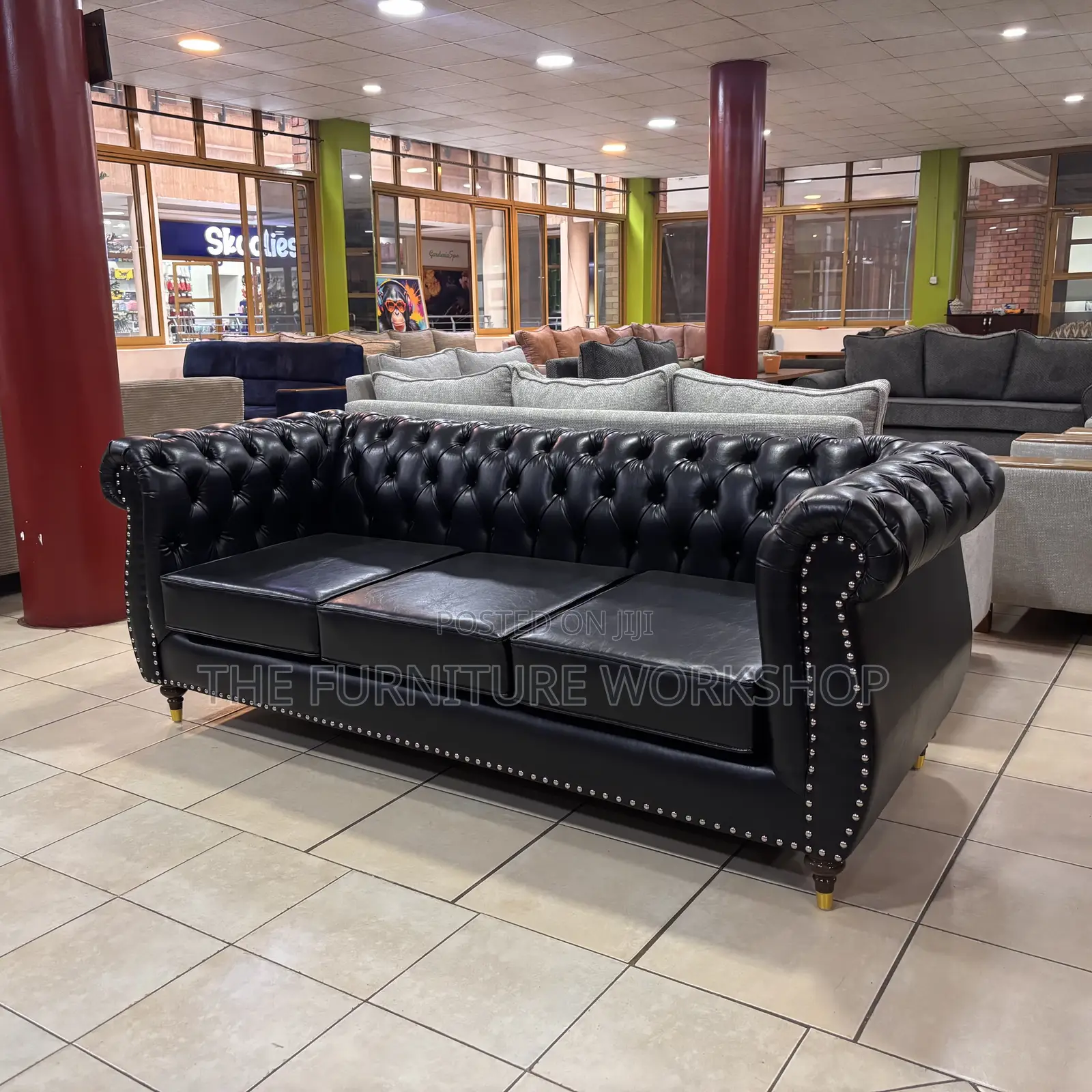 Chesterfield Sofa Three Seater Original Leather