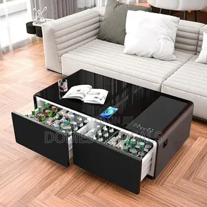 Smart Coffee Table, Living Room Table With Built in Fridge