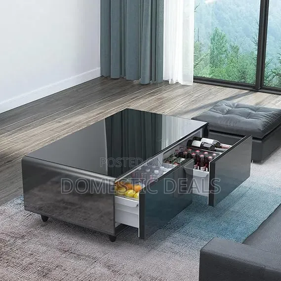 Smart Coffee Table, Living Room Table With Built in Fridge