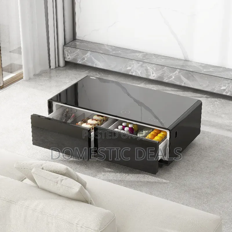 Smart Coffee Table, Living Room Table With Built in Fridge