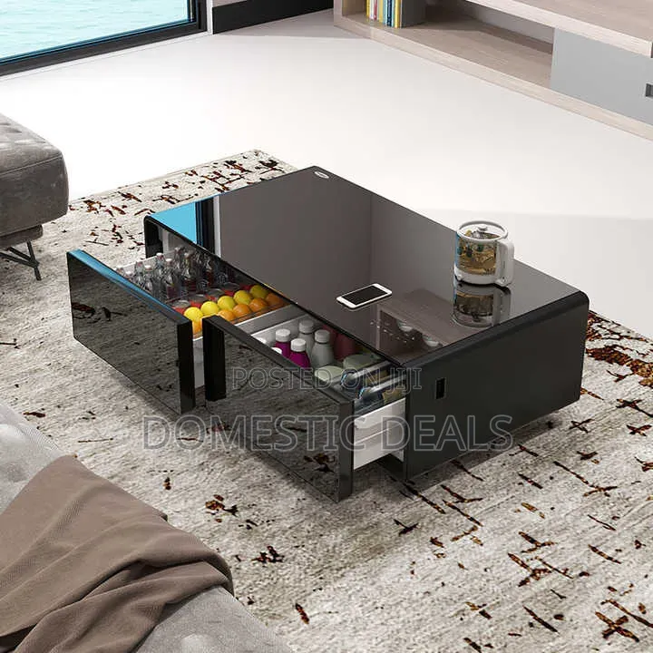 Smart Coffee Table, Living Room Table With Built in Fridge