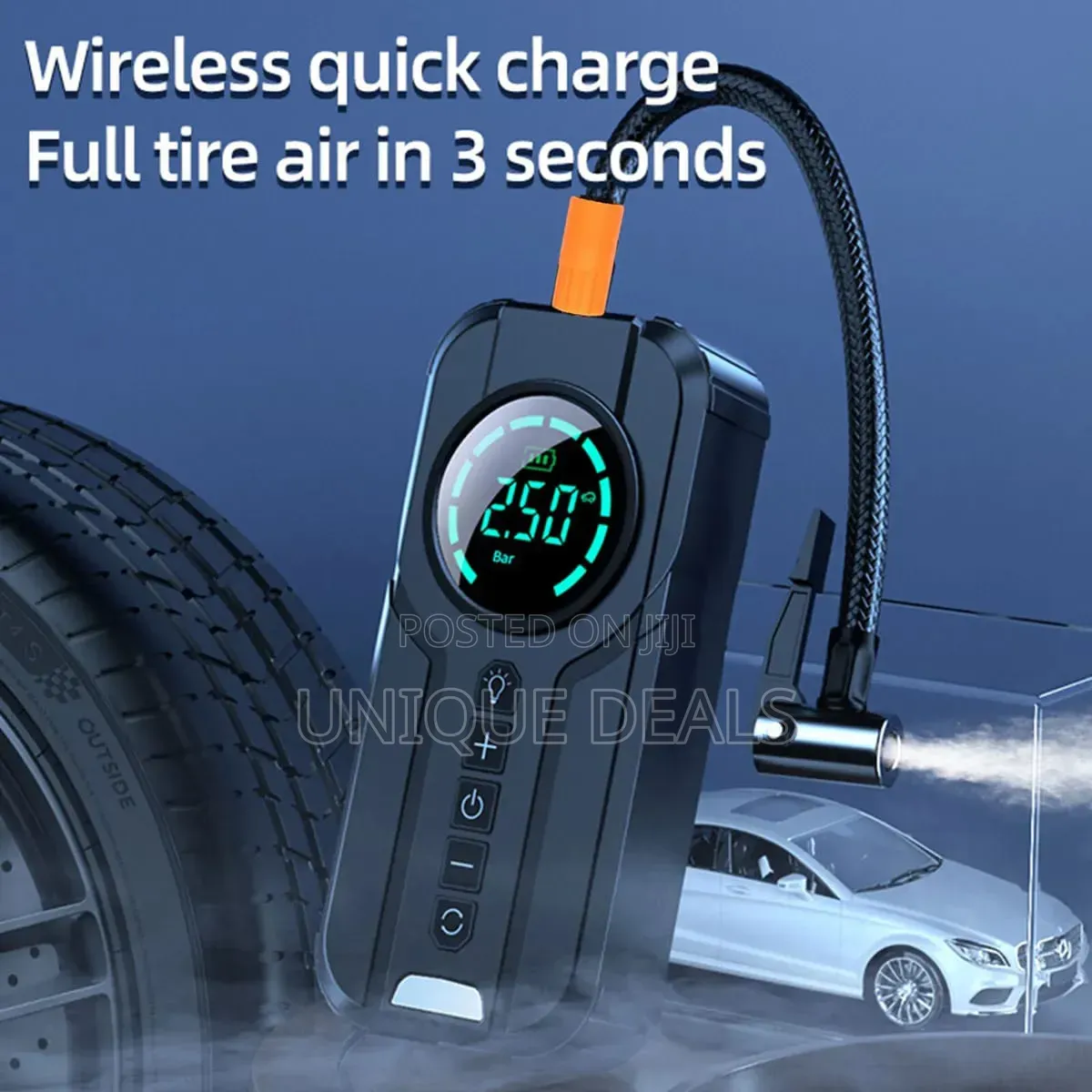 LED Digital Display Wireless Portable Air Pump Inflator