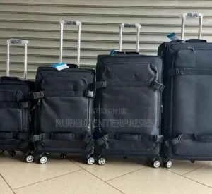 Set of Black Softside Rolling Upright Suitcase 4 PCS