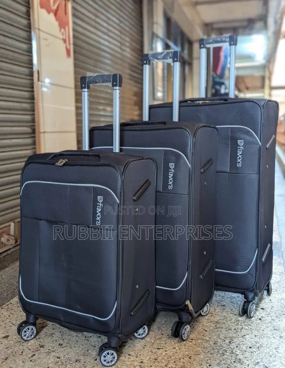 Black Dfavors Fabric Travel Suitcase ~ 3pc
