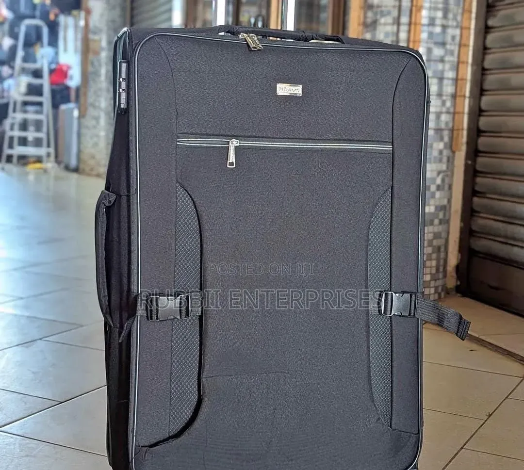 Black Fabric Trolley Travel Suitcase( Big)