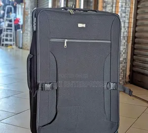 Black Fabric Trolley Travel Suitcase( Big)