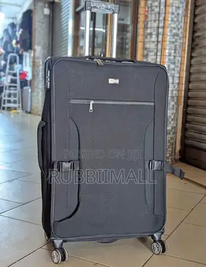 Black Fabric Trolley Travel Suitcase( Big)