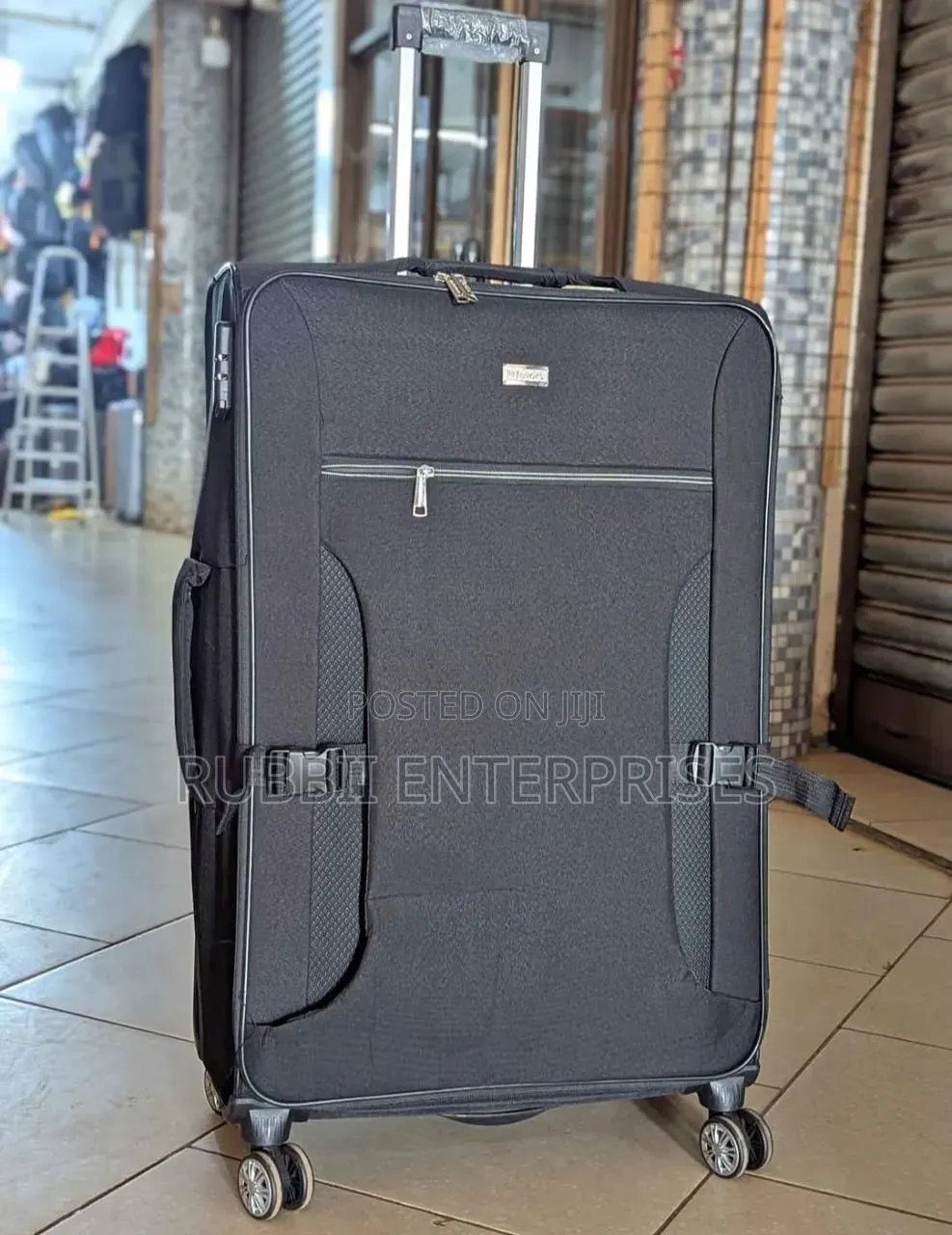 Black Fabric Trolley Travel Suitcase( Big)