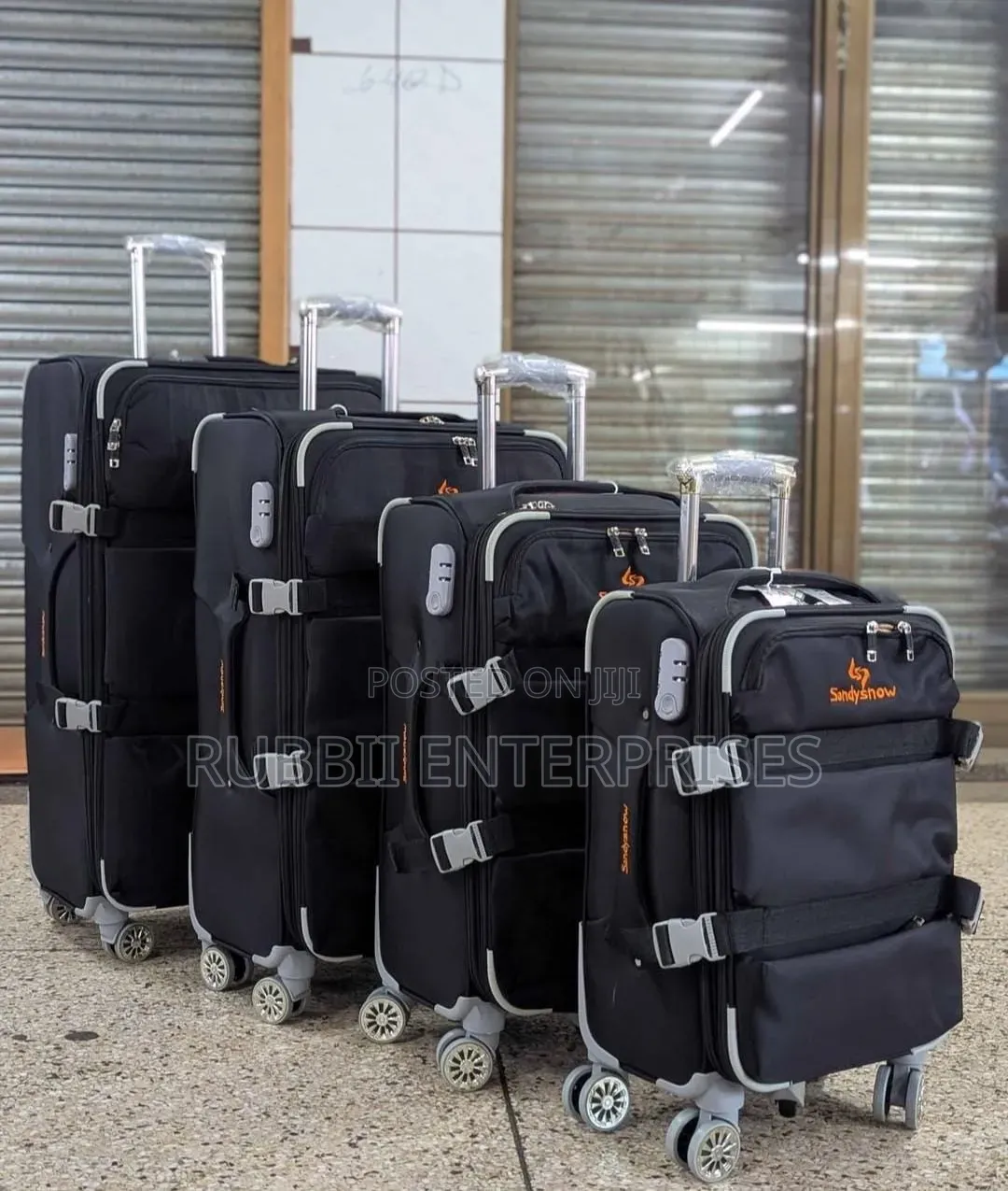 Black Sandy Snow 4-Piece Suitcase