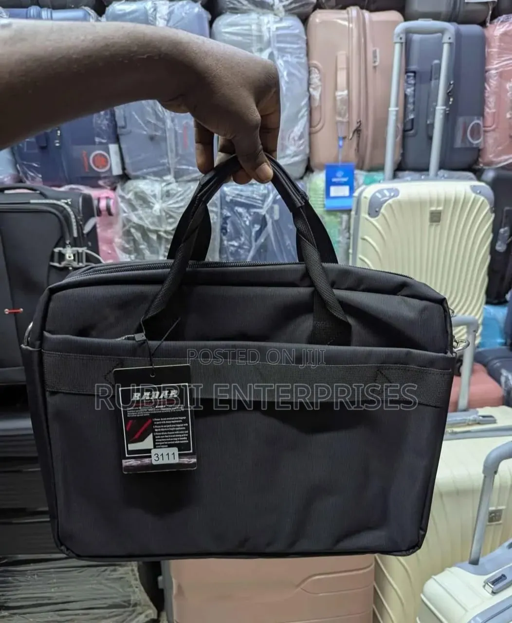 Adams Black Fabric Business and Laptop Briefcase.