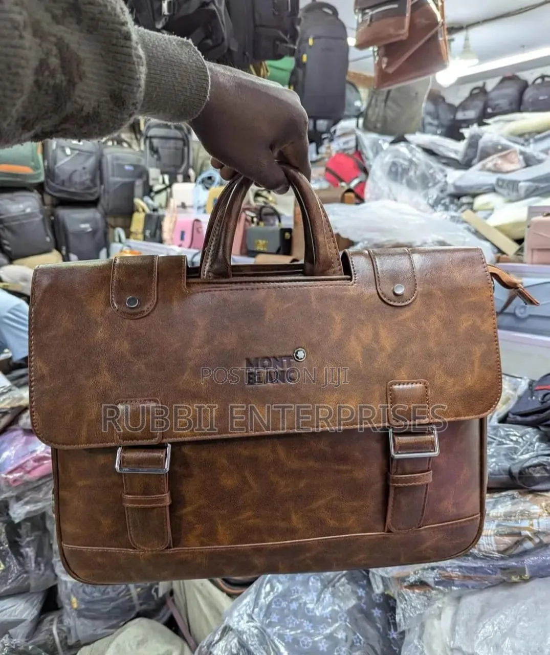 Mont Blanc Faux-Leather Executive Laptop Briefcase