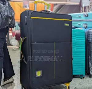 Prince Large-Scale Black and Yellow Fabric Spinner Suitcase