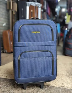 Blue Fenhua Fabric Trolley Suitcase 3pc