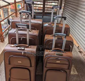 Brown PU Leather Multi-Piece Travel Luggage Suitcase 3 in 1
