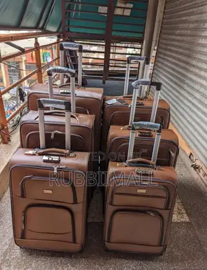 Brown PU Leather Multi-Piece Travel Luggage Suitcase 3 in 1