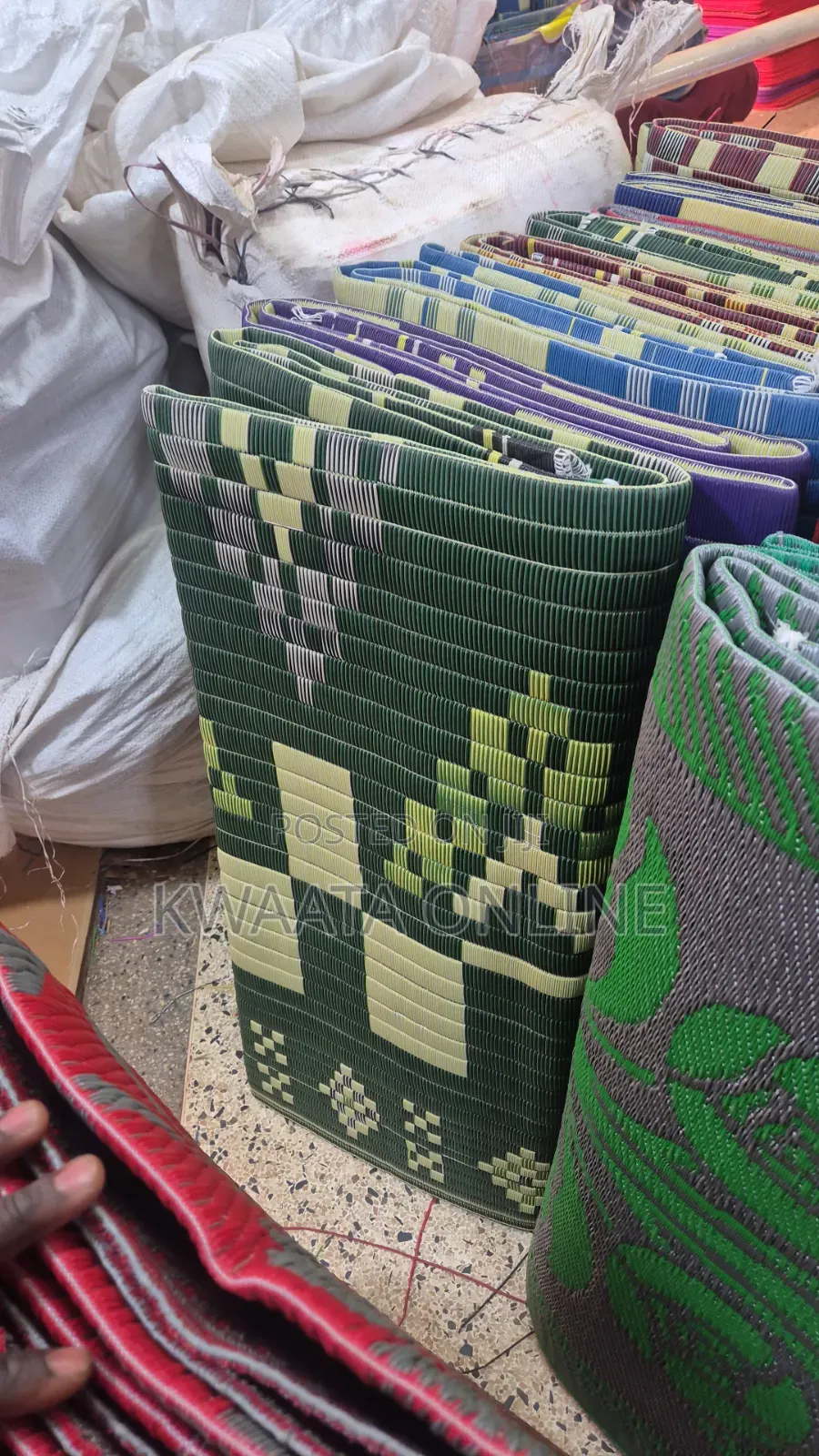 Woven Plastic Floor Mat (Chatai) Multi Design [9ft X 12ft] Prayer Mat