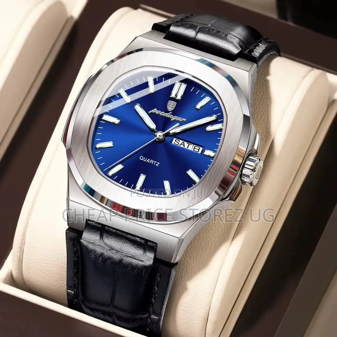 POEDAGAR Fashion Men's Watch Luxury Luminous Waterproof Week Date Man