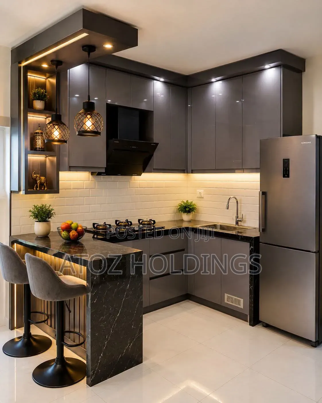 Kitchen Cabinets With Peninsula in Any Colour or Design 7,000,000/-