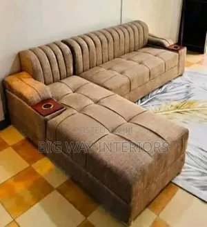 Cushioned Back 5 Seater L Sofa