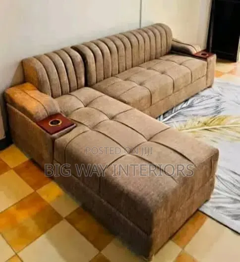 Cushioned Back 5 Seater L Sofa