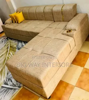 Cream 5 Seater L Shaped Chair