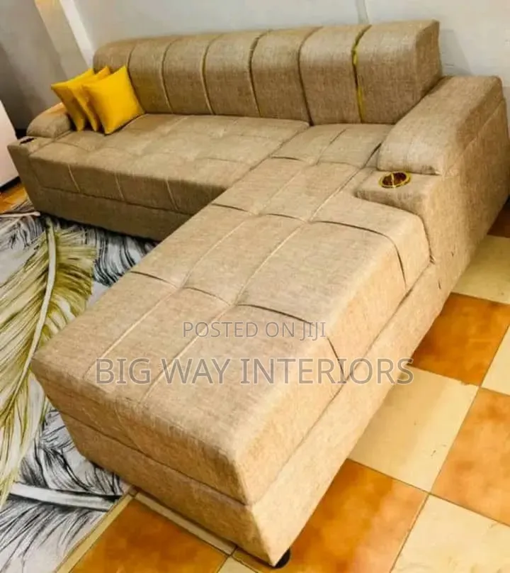 Cream 5 Seater L Shaped Chair