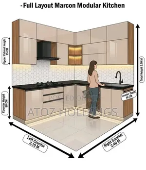 Kitchen Cabinets L Shape Types From 5,000,000/- Per Running Meter