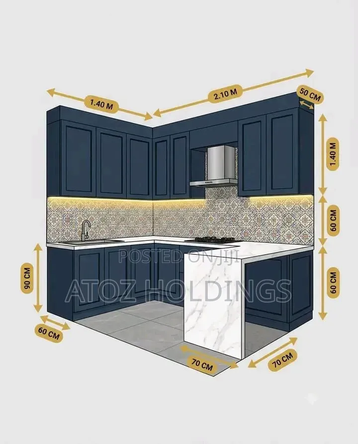 Kitchen Cabinets L Shape Types From 5,000,000/- Per Running Meter