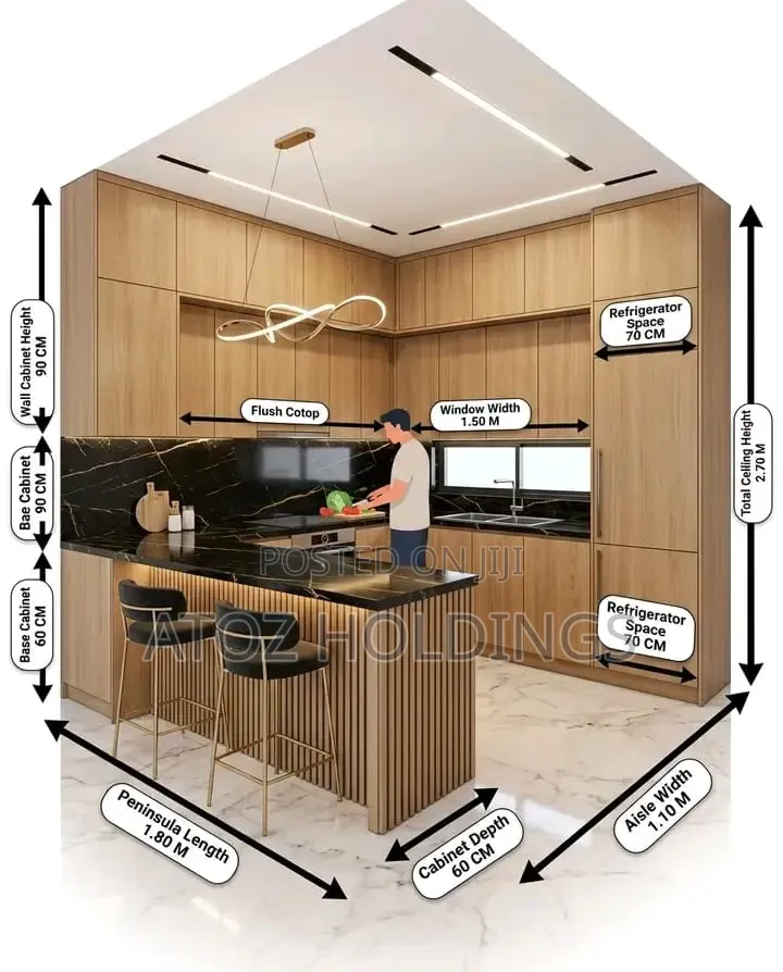 Kitchen Cabinets U Shape Designs From 800,000/- Per Running Meter