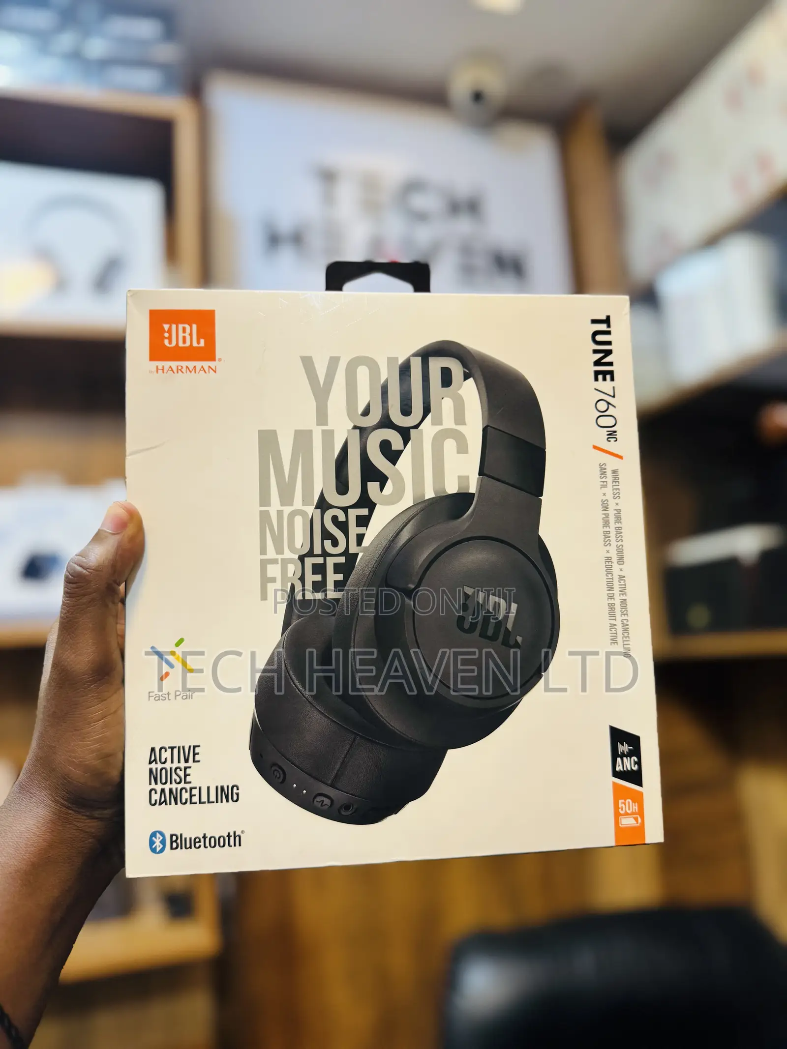 Used - JBL Tune 760NC Wireless Headphones Active Noise Cancellation