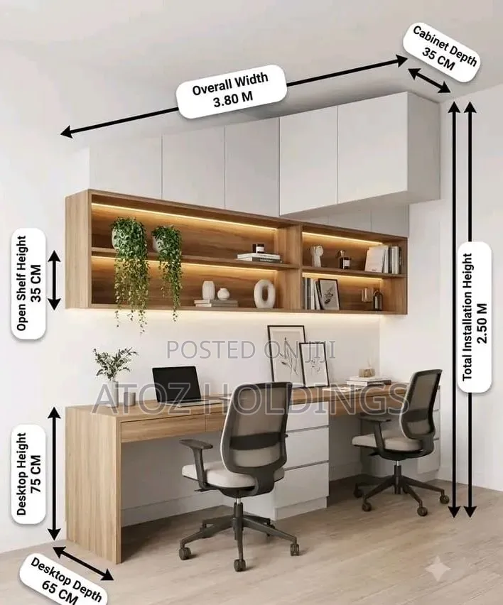 Office Desk Work Stations 2 in One in Any Colour From 2,500,000/-