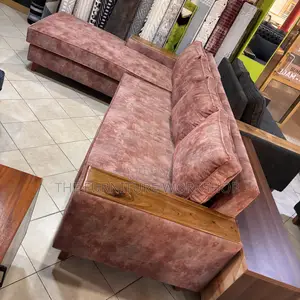 L Shaped Sofa With Springs and Fiber