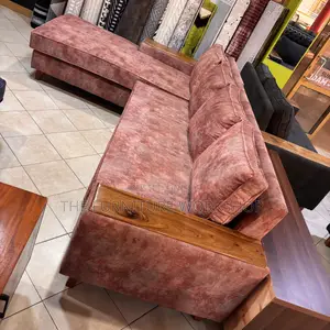 L Shaped Sofa With Springs and Fiber