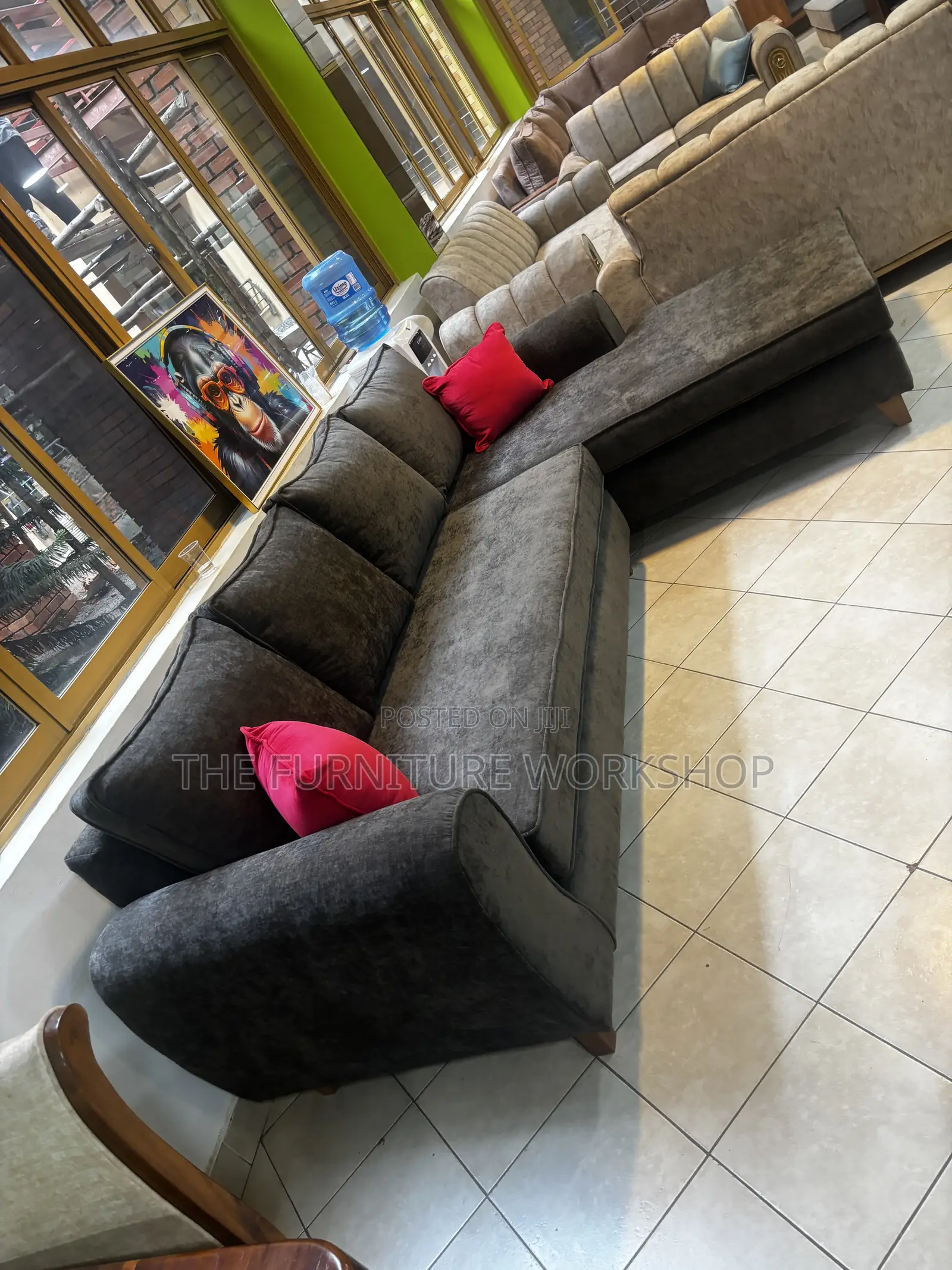 C Arm Brown Sofa