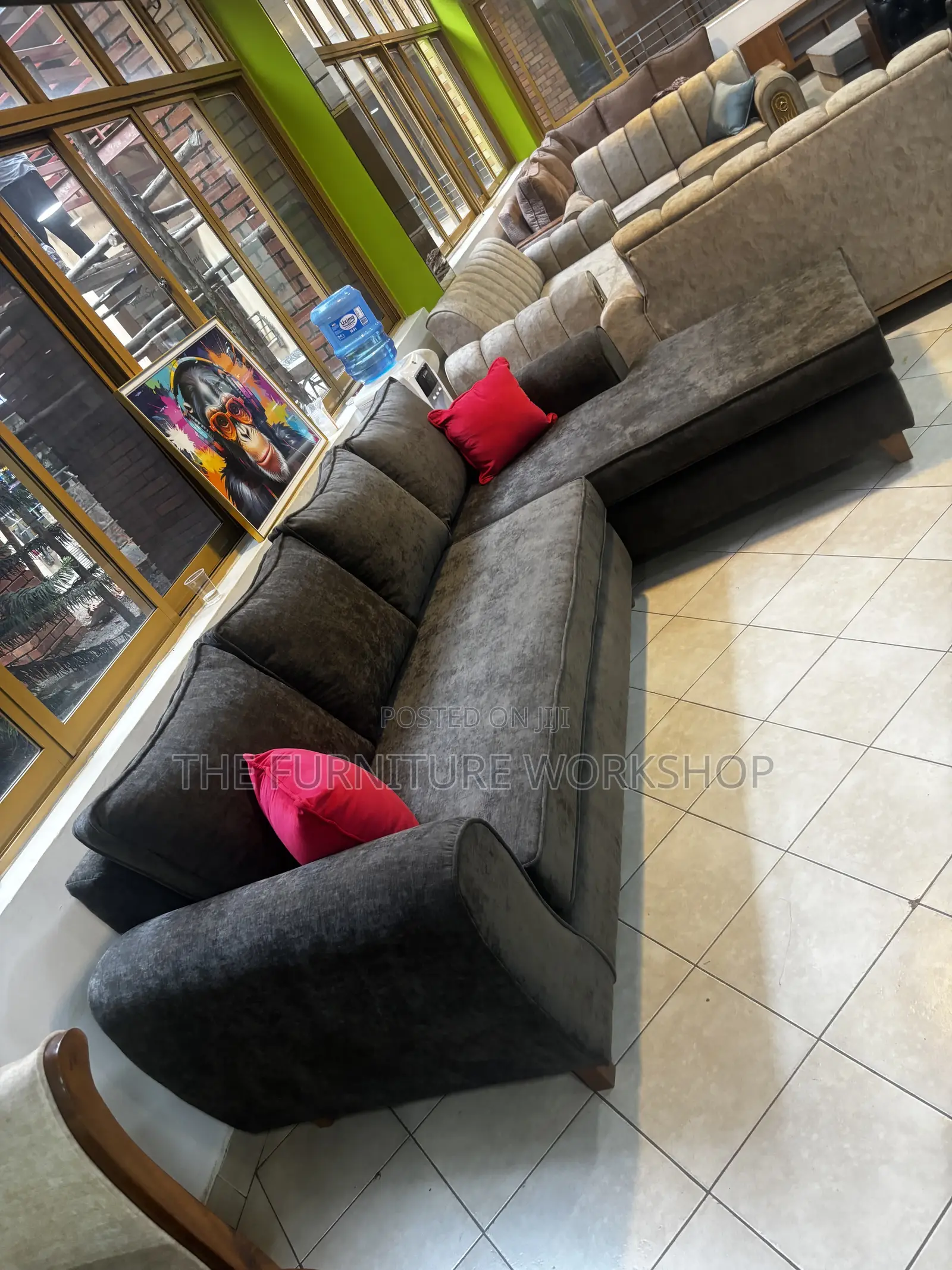 C Arm Brown Sofa