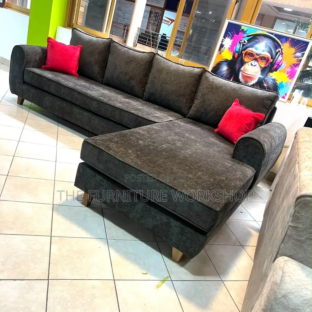 C Arm Brown Sofa