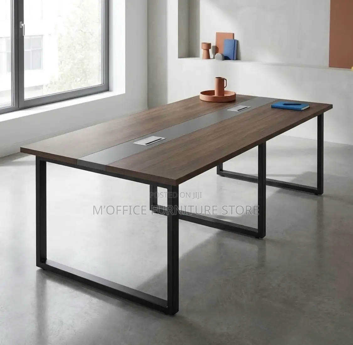 Metallic Stand Boardroom Table