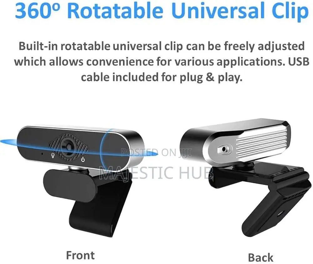 8MP Autofocus Webcam, 120° Wide Angle, Dual Mic for PC Laptop