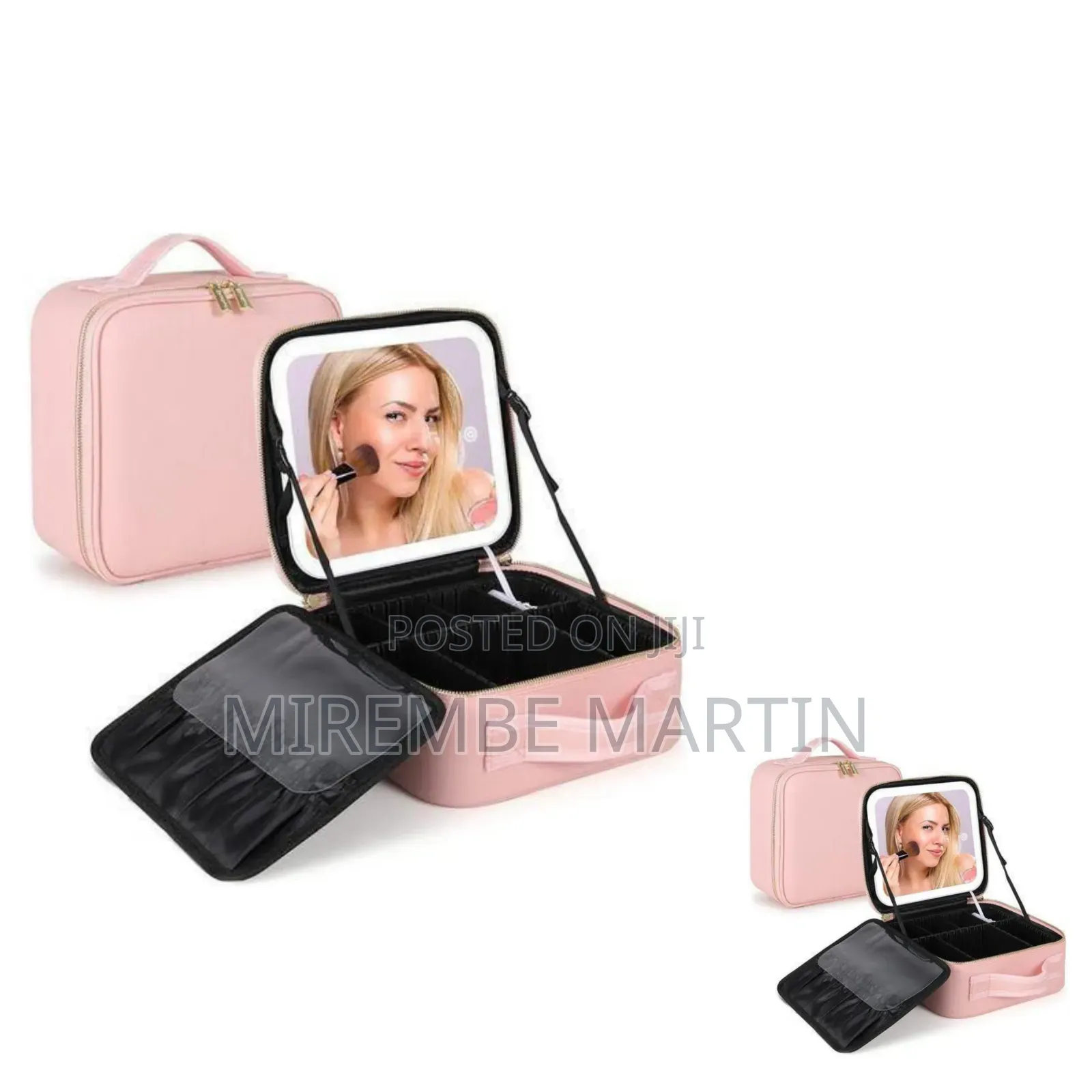 Portable Makeup Organizer Case With LED Mirror