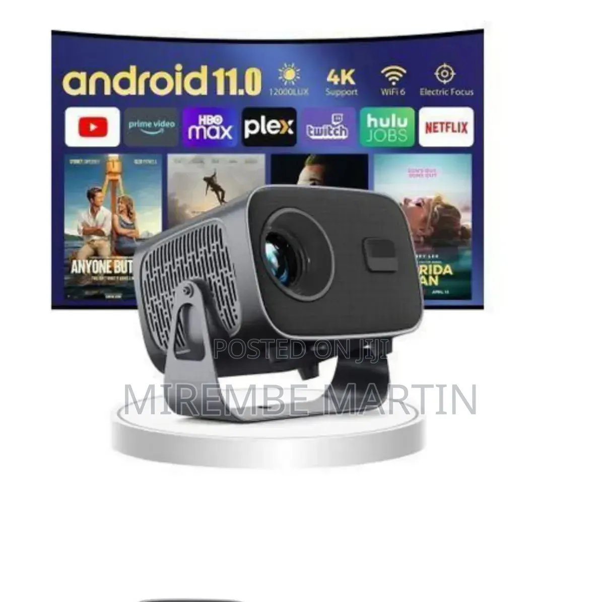 Sleek Portable Smart Projector With Integrated