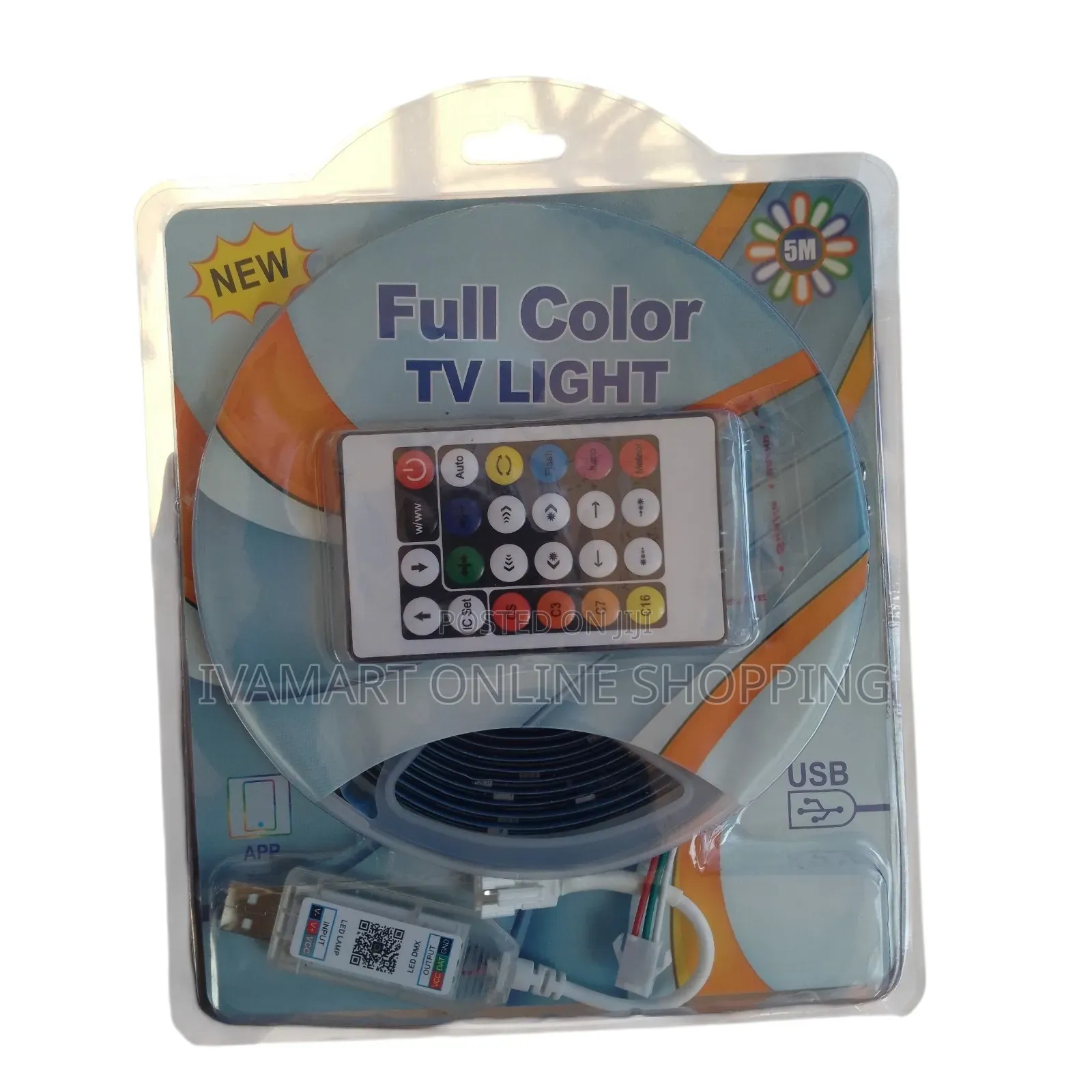 Full Color RGB TV LED Back Strip Light – App Control, USB Input