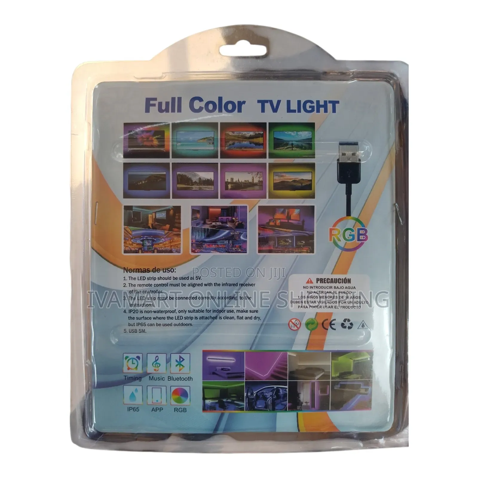 Full Color RGB TV LED Back Strip Light – App Control, USB Input