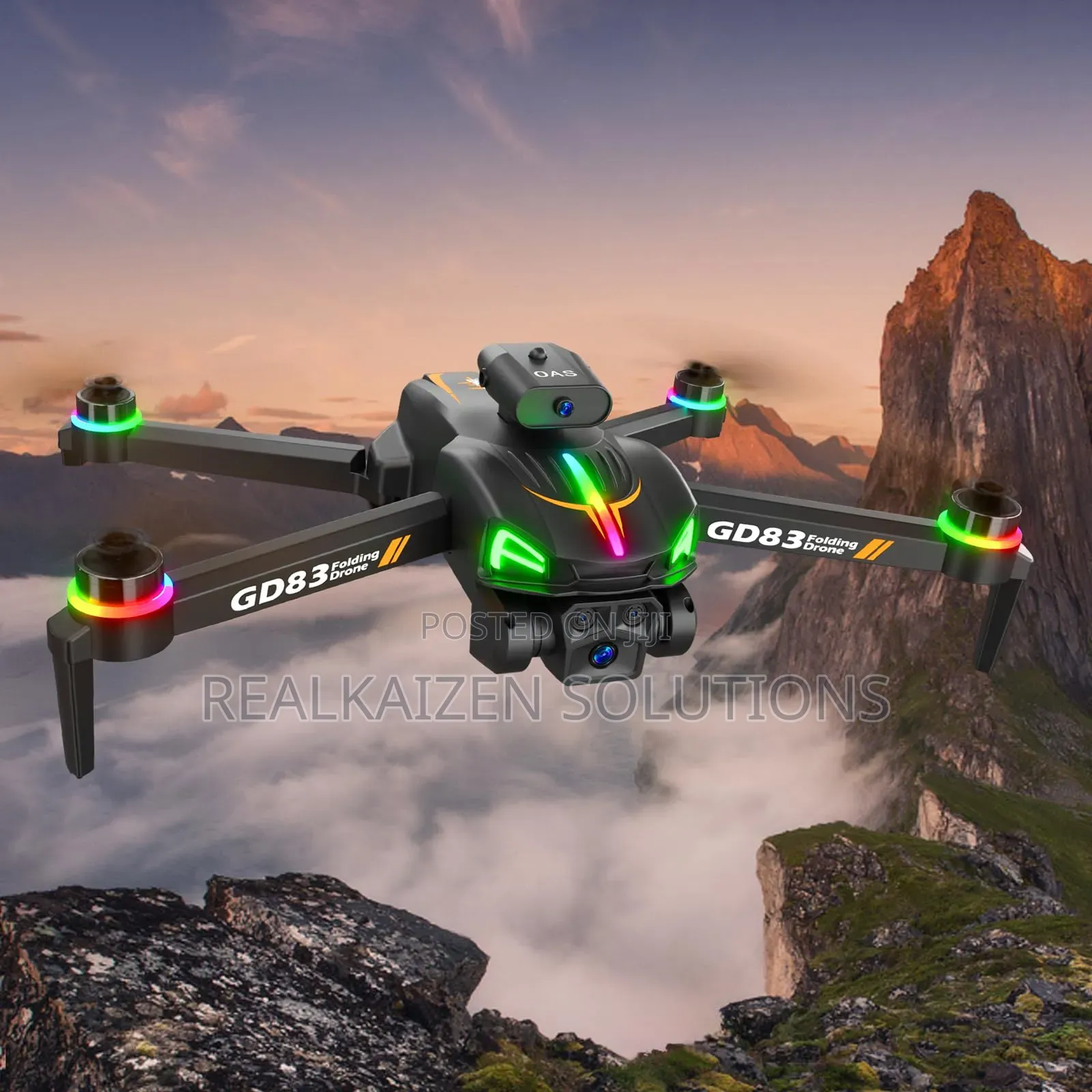 GD83 1080P HD Folding Drone| Lights, 360° Obstacle Avoidance