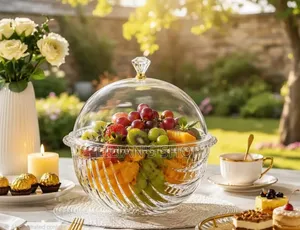 Crystal Glass Fruit Serving Bowl