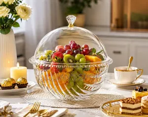 Crystal Glass Fruit Serving Bowl