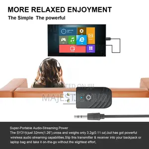 BT 3-in-1 Bluetooth 5.0 Adapter, AUX Audio Transmitter Receiver