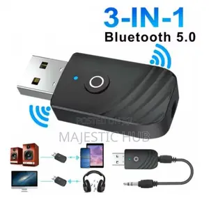 BT 3-in-1 Bluetooth 5.0 Adapter, AUX Audio Transmitter Receiver