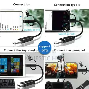 3-in-1 OTG USB Cable, Type-C 8-Pin to USB 3.0 Adapter for Phones