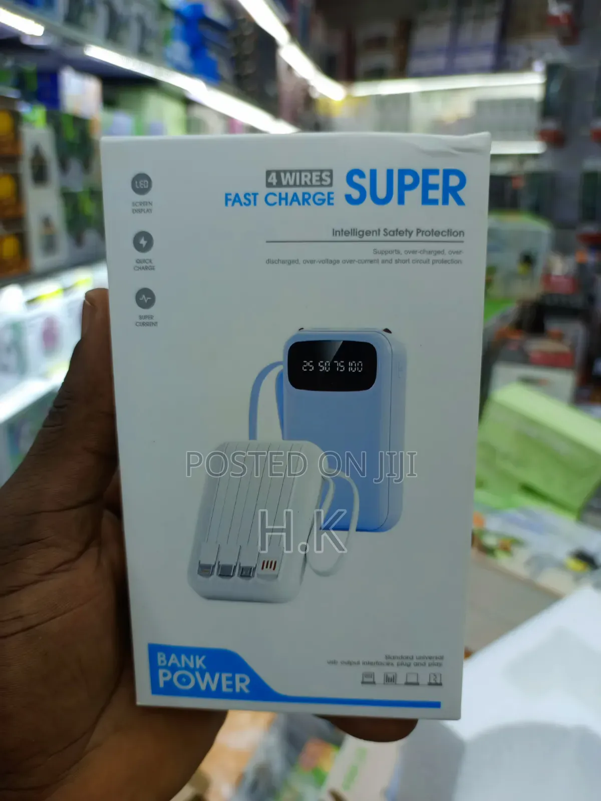 Portable 4 Wires Fast Charge Super Power Bank