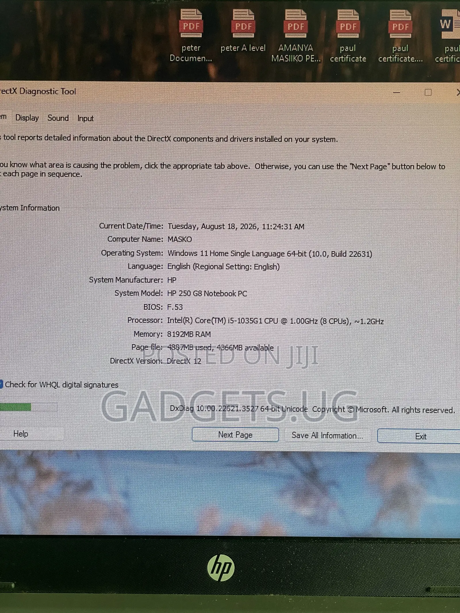 Laptop HP 250 G8 8GB Intel Core i5 HDD 1T